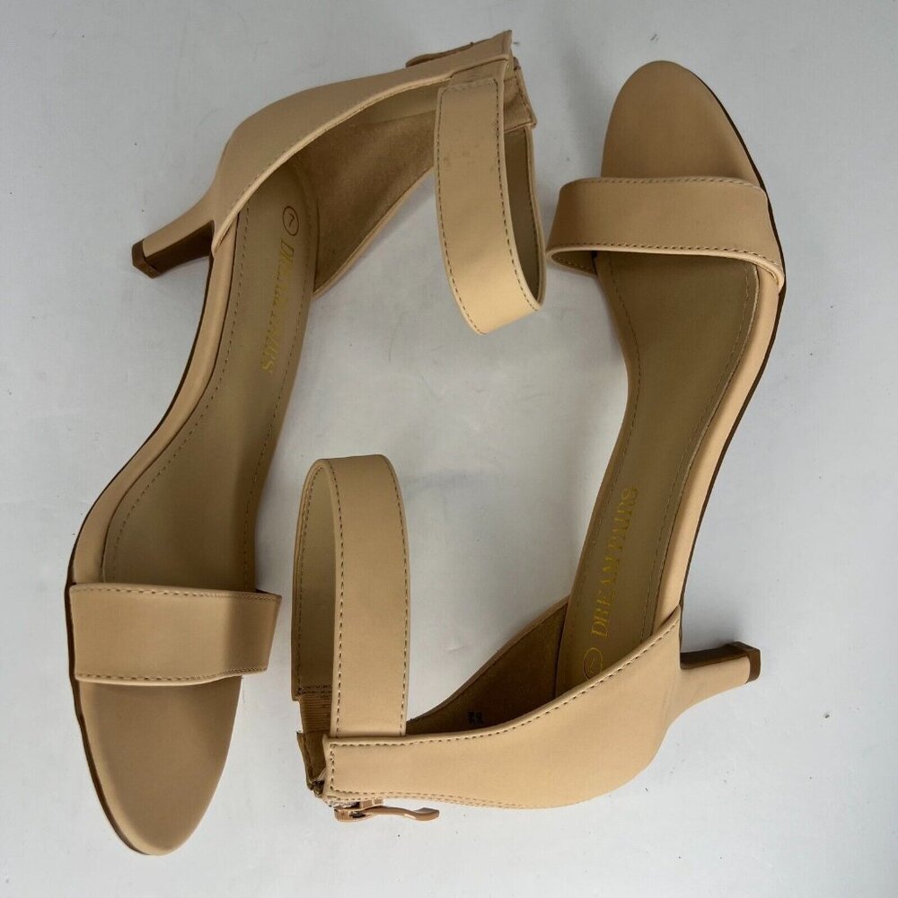 Dream Pairs Womens Fiona Tan Fashion Stilettos Open Toe Strap Size 7 Pump Heels - Picture 6 of 11
